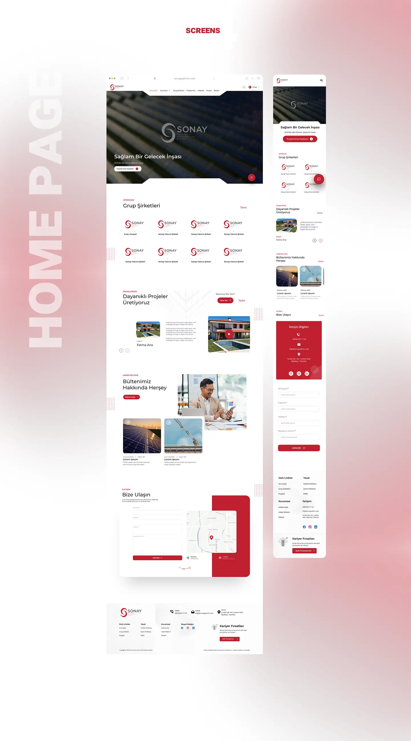 Sonay Yatırım – Kurumsal Website design process 6