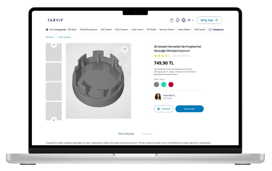 Tarvip – Endüstriyel Dijital Pazar design process 4